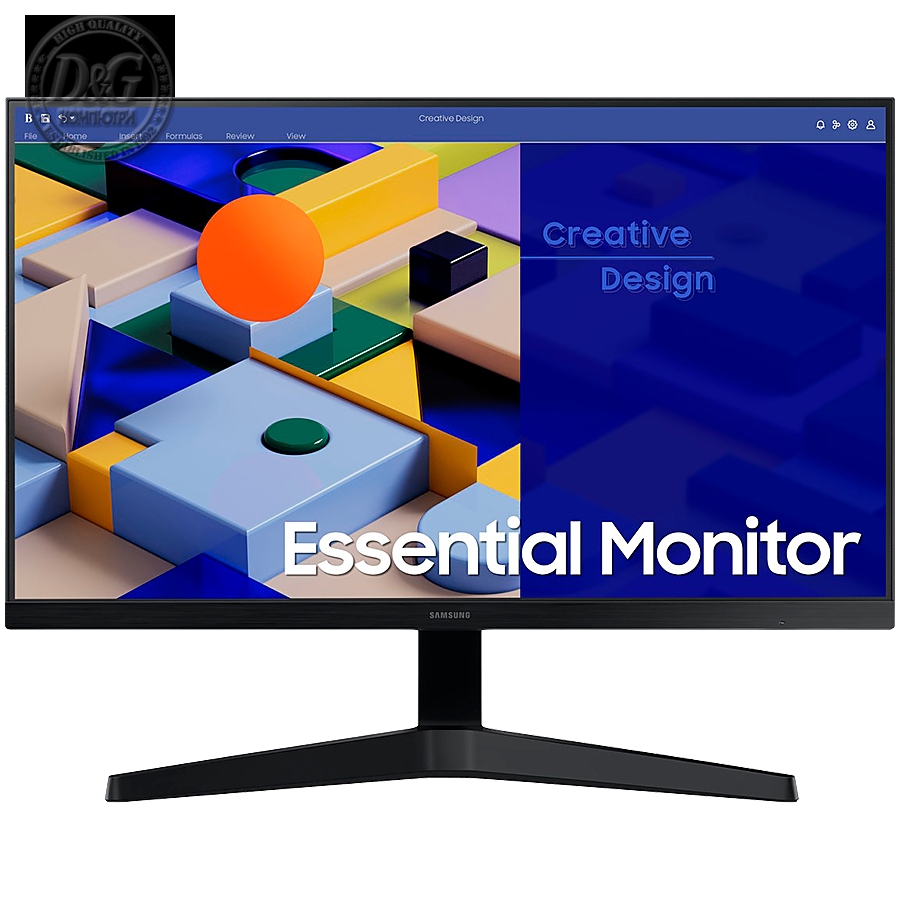 Monitor LED Samsung LS24C314EAUXEN / 24"/ IPS / 16:9 / FHD 1920x1080@75Hz / 1000:1 / 178/178 / 5ms / 250cd/m2 / 16.7M Colours / 72% (CIE 1931) / Flicker Free / FreeSync / 1xHDMI / 1xVGA / VESA / Tilt / Black