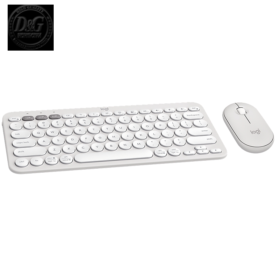 LOGITECH Pebble 2 Bluetooth Keyboard Combo - TONAL WHITE - US INT'L