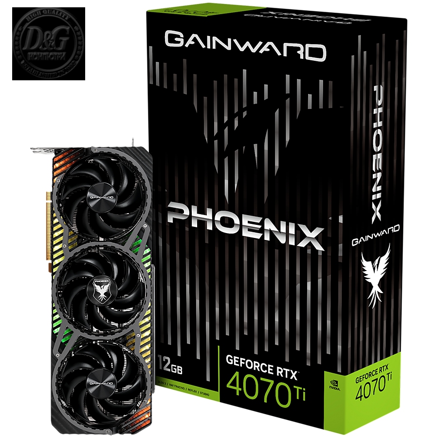 Gainward GeForce RTX 4070Ti Phoenix 12GB GDDR6X, 192 bit, 1x HDMI 2.1, 3x DP 1.4a, 3 Fan, 1x 16-pin power connector, recommended PSU 750W, NED407T019K9-1043X