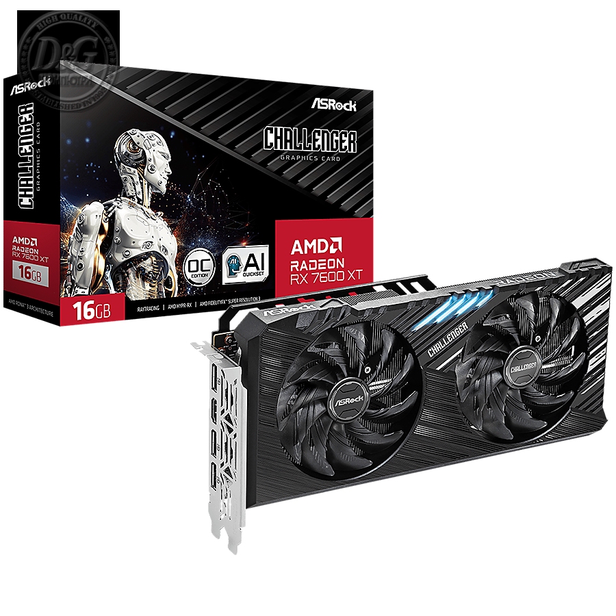 ASROCK Video Card AMD Radeon RX 7600 XT Challenger 16G OC