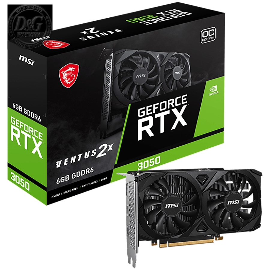 MSI Video Card Nvidia GeForce RTX 3050 VENTUS 2X 6G OC