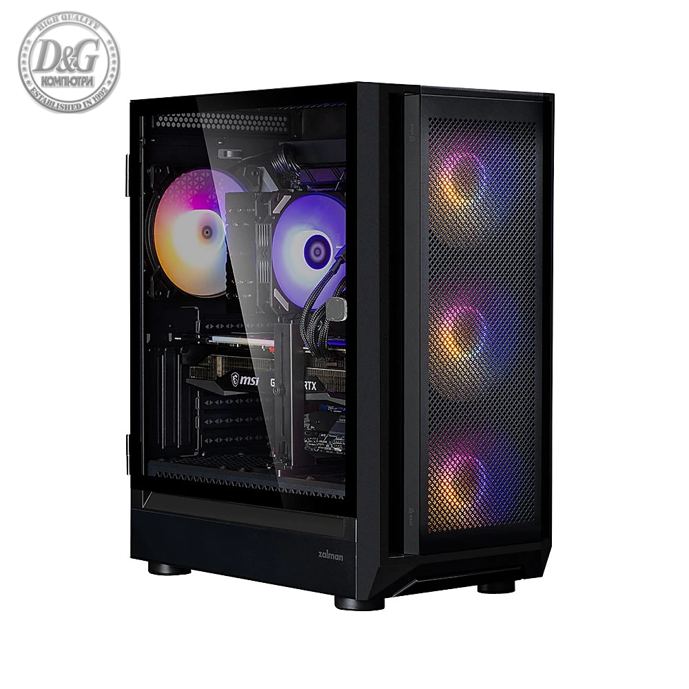 Zalman кутия Case EATX - I6 Black - RGB, Tempered Glass,  3 fans included