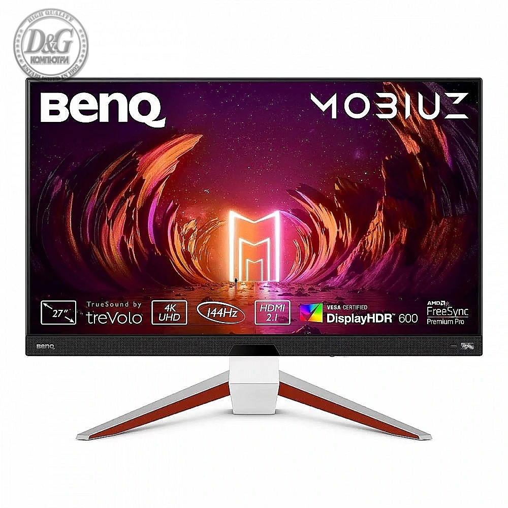 BenQ MOBIUZ EX2710U 27" IPS HDRi, 144Hz, 1ms, 3840x2160 UHD, Brightn.peak HDR 600nits, Fr.Sync Prem., 98%sRGB, HDR10,B.I.+,Light Tun.,Motion Blur Reduct.,Color Vibrance, FPS Mode, treVolo 2.1 (2Wx2+5Wwoofer), 1000:1, 2x48Gbps HDMI,DP, USB hub, HAdj.,Grey