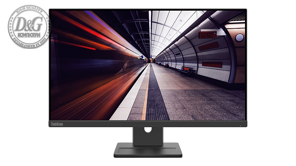 LenovoThinkVision E24-30 23.8" IPS, WLED, 16:9, 1920x1080, 4ms, 100Hz, 1300:1, 2Wx2 Speakers, HDMI, DP, VGA, Tilt, Swivel, Pivot, Height Adjust Stand