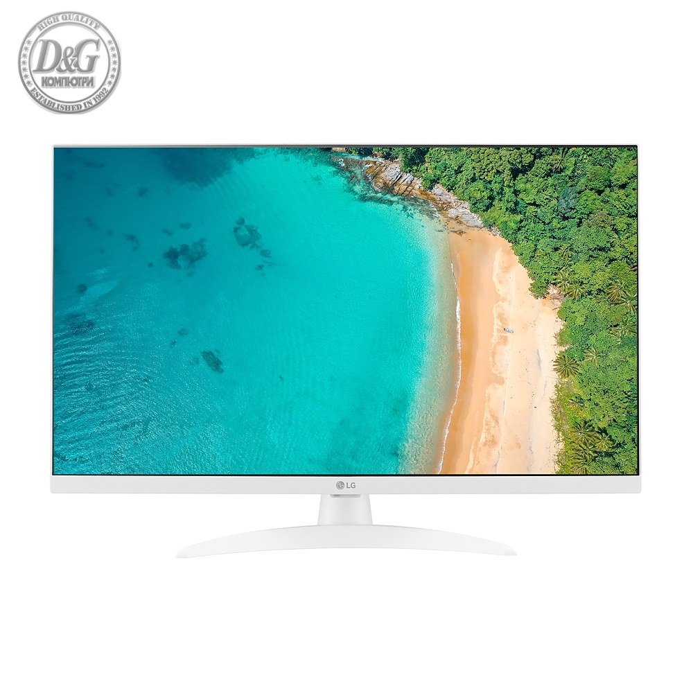 LG 27TQ615S-WZ, 27.0" IPS, Smart webOS, TV Tuner DVB-T2/C /S2, 1000:1, Mega DFC, 250cd, Full HD (1920 x 1080), Wi-Fi, LAN, AirPlay, HDMI, CI Slot, USB 2.0, Bluetooth, AI Sound, Speakers, White