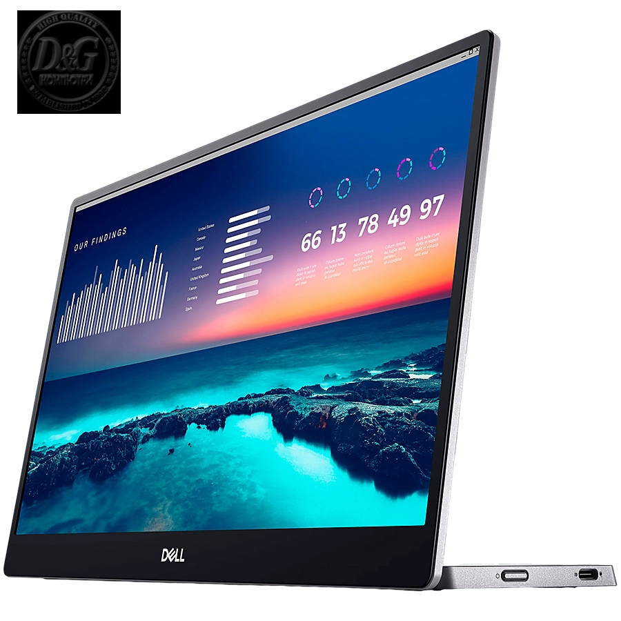 Dell P1424H Portable Monitor LED, 14", FHD (1920x1080), 16:9 60Hz, IPS AG, ComfortView, Anti-glare, 300 cd/m2, 1000:1, 178/178, 6ms, DP, 2x USB-C, Tilt, 3Y