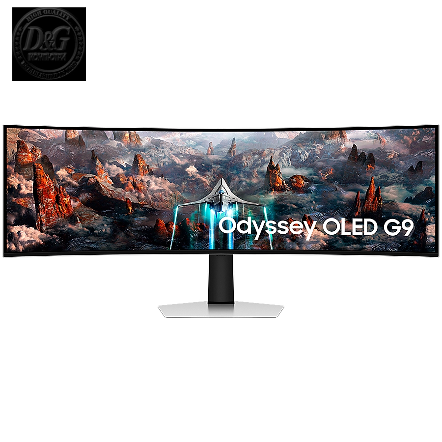 Monitor LED Samsung LS49CG934SUXEN Odyssey G93SC, 49" DQHD Curved 1800R 32:9 (5120x1440) QD-OLED 240z, 250 cd/гЋЎ, 1m:1, DisplayHDR True Black 400, 0.03ms(GTG), 178/178, FS PP, 1xDP 1xHDMI, 2x5W Speakers, Tilt/HeightAdj, Remote, VESA 100x100, 2Y