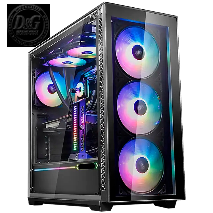 DeepCool MATREXX 70 ADD RGB 3F Mid Tower Case, E-ATX/ATX/Micro ATX/Mini-ITX , 2xUSB2.0, 1xUSB3.0, 1xAudio, 1xMic, ABS+SPCC+Tempered Glass, Pre-installed: Front: 3Г—120mm ADD-RGB Fan Rear: 1Г—120mm black fan, Mesh Panel DP-ATX-MATREXX70-BKG0P-3F