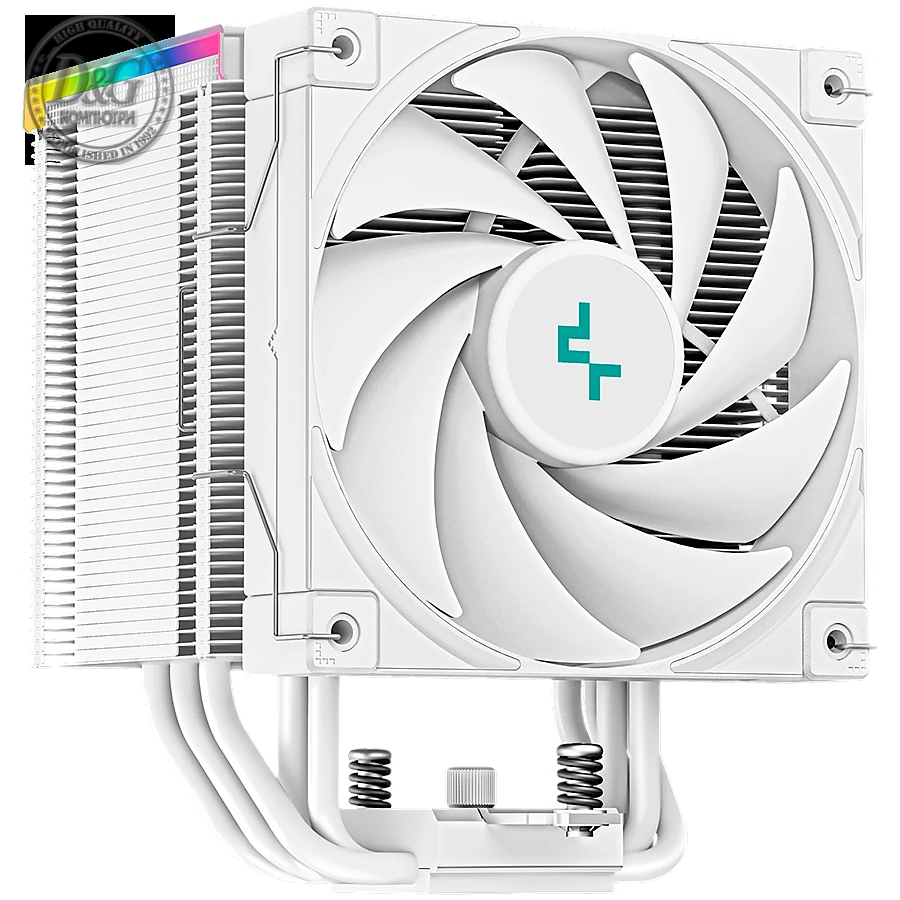 DeepCool AK500 Digital WH, CPU Air Cooler, 1x120mm FK120 PWM FDB Fan, ARGB, Digital Display, White, TDP 240W, 5 Heatpipes, Fluid Dynamic Bearing, LGA2066/2011-v3/2011/1700/1200/1151/1150/1155, AMD AM5/AM4, 127Г—117Г—160 mm(LГ—WГ—H), 3Y, R-AK500-WHADM