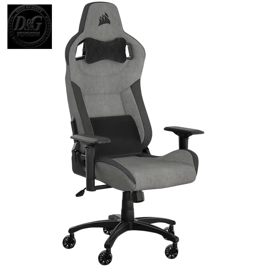 CORSAIR T3 Rush 2023 Fabric Gaming Chair - Grey and Charcoal