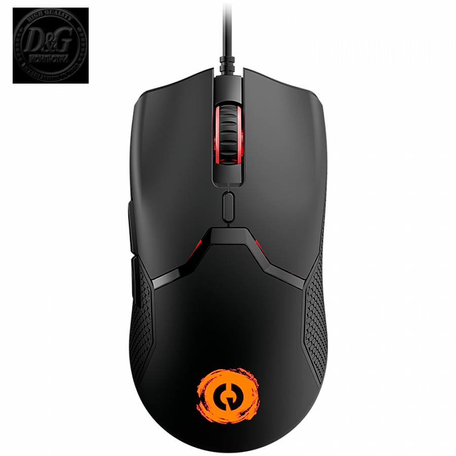 CANYON Carver GM-116,  6keys Gaming wired mouse, A603EP sensor, DPI up to 3600, rubber coating on panel, Huano 1million switch, 1.65M PVC cable, ABS material. size: 130*69*38mm, weight: 105g, Black