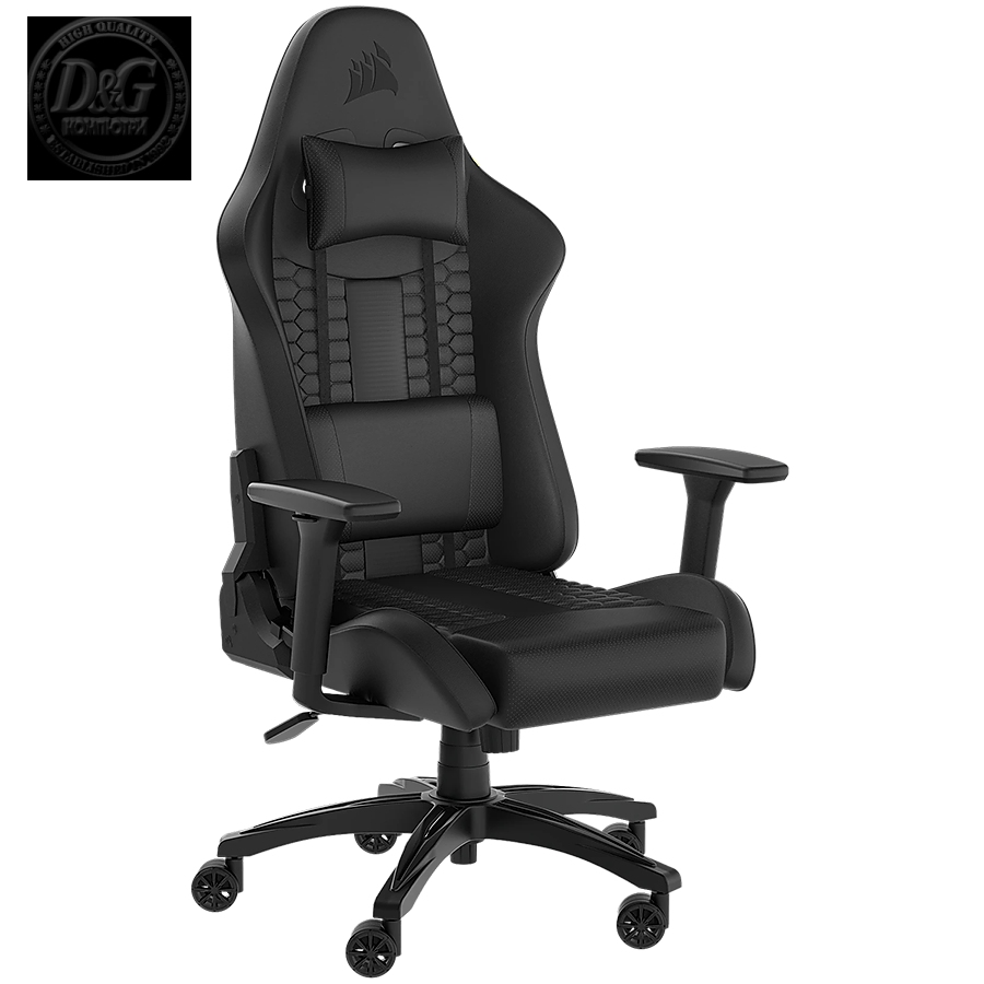 CORSAIR TC100 RELAXED Gaming Chair, Leatherette - Black