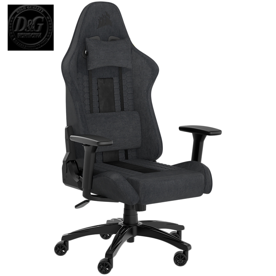 CORSAIR TC100 RELAXED Gaming Chair, Fabric - Grey and Black