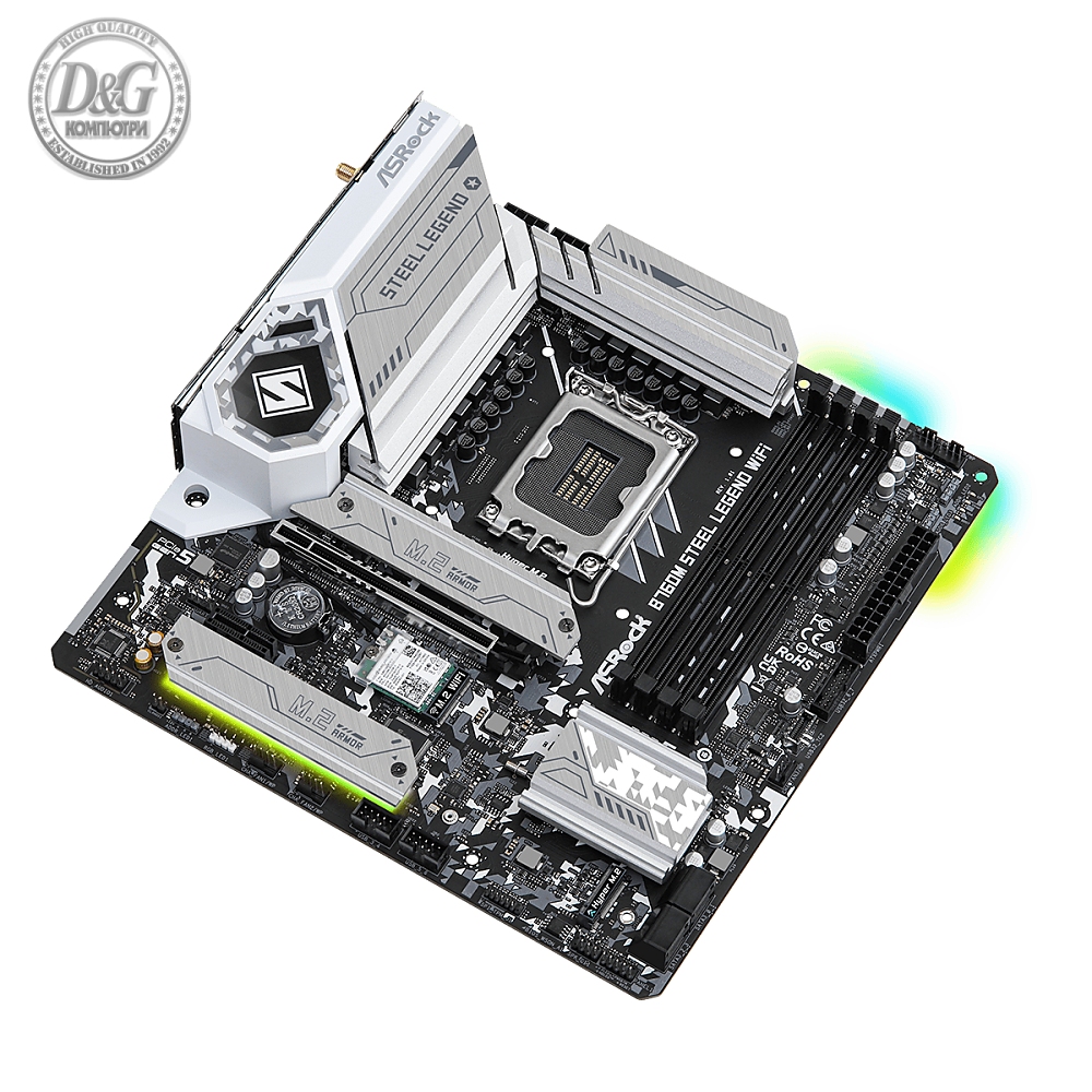 Дънна платка ASRock B760M Steel Legend WIFI, LGA1700, DDR5, mATX