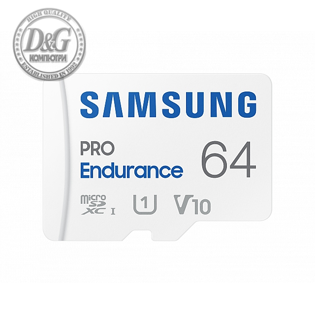 Карта памет Samsung PRO Endurance, microSDHC, UHS-I, 64GB, Адаптер