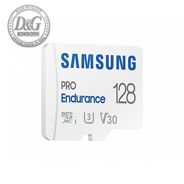 Карта памет Samsung PRO Endurance, microSDXC, UHS-I, 128GB, Адаптер