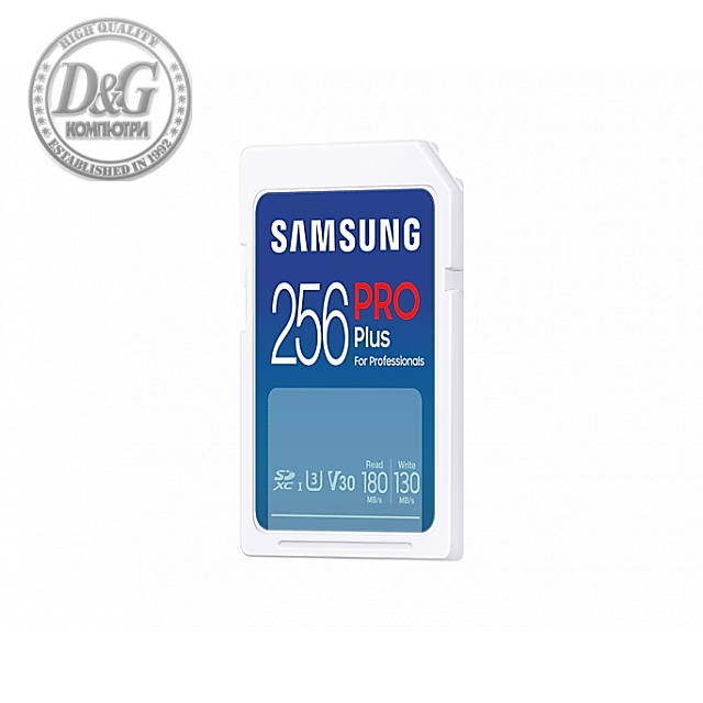 Карта памет Samsung PRO Plus, SD Card, 256GB, Бяла