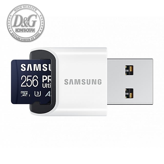 Карта памет Samsung PRO Ultimate, microSDXC, UHS-I, 256GB, Адаптер, USB четец