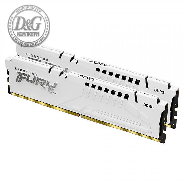 Памет Kingston FURY Beast White 32GB(2x16GB) DDR5 5200MHz CL36 AMD EXPO, KF552C36BWEK2-32