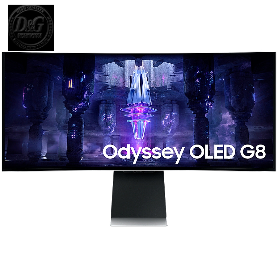 Monitor LED Samsung LS34BG850SUXEN Odyssey G85SB, 34" UWQHD Curved 1800R 21:9 (3440x1440) QD-OLED 175Hz, 250 cd/гЋЎ, 1,000,000:1, HDR10+, 0.03ms(GTG), 178/178, FreeSync,  2xUSB-C, 2x5W Speakers, Tilt/Pivot HeightAdj, Remote, VESA 100x100, 3Y