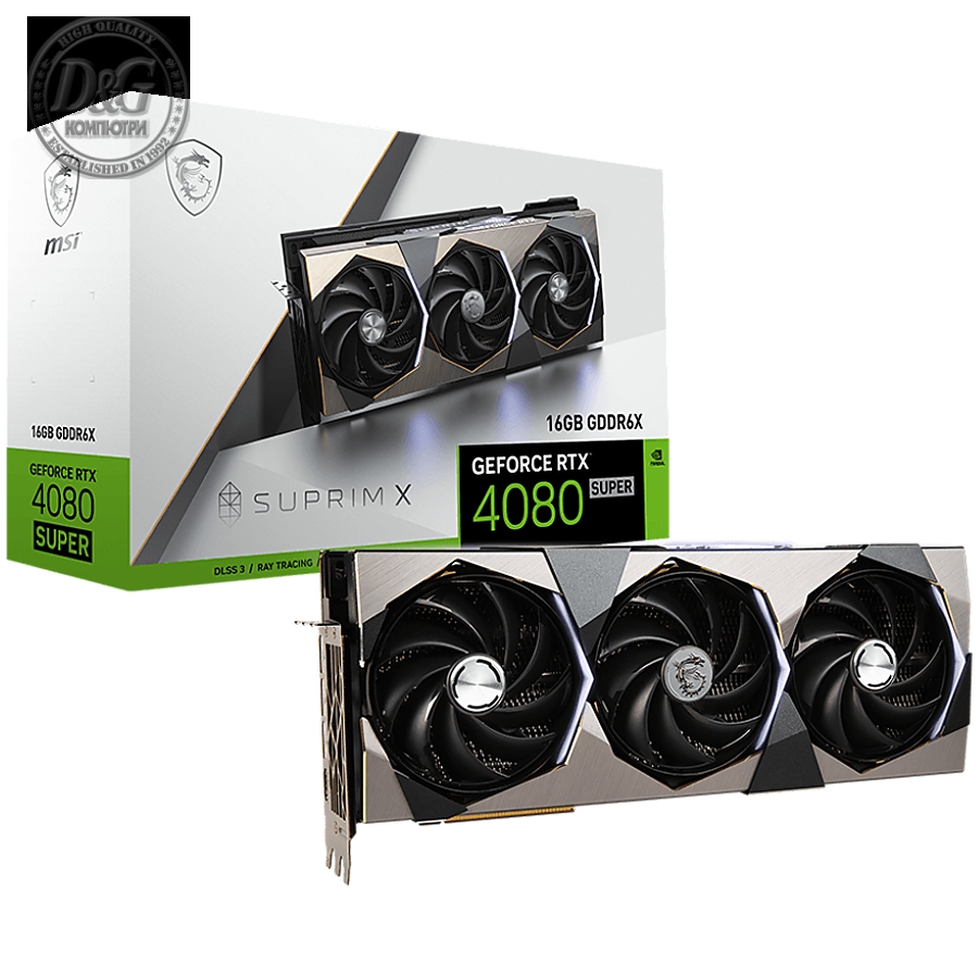 MSI Video Card Nvidia GeForce RTX 4080 SUPER 16G SUPRIM X, 16GB GDDR6X, 256bit, Boost: 2640 MHz, 10240 CUDA Cores, PCIe 4.0, 3x DP 1.4a, HDMI 2.1a, RAY TRACING, Triple Fan, 1x 16pin, 850W Recommended PSU, 3Y