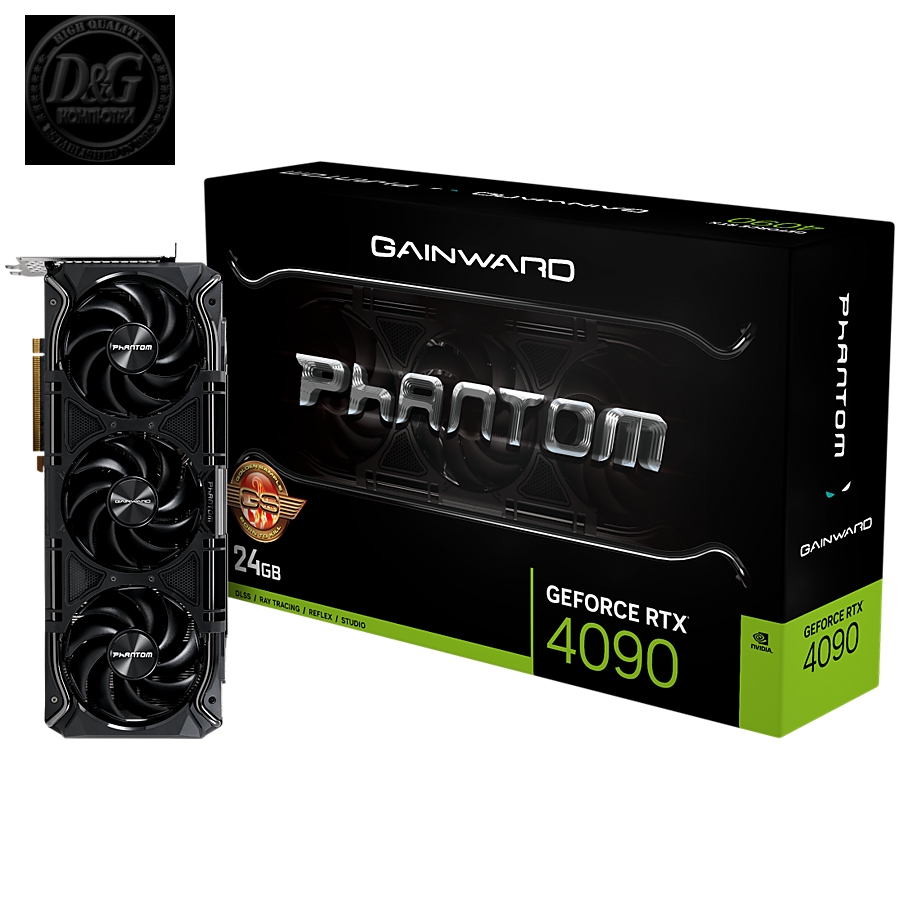 GAINWARD GeForce RTX 4090 Phantom GS 24GB GDDR6X 384bit, 2610MHz / 21Gbps, 3x DP 1.4a, 1x HDMI 2.1a, 3-slot, 3 fan, 1x 16-pin power connector, 1200W