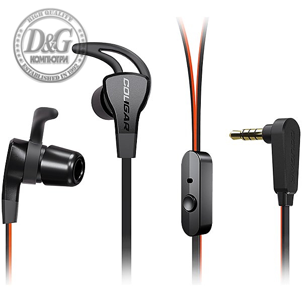 COUGAR Havoc, 10mm Graphene Diaphragm Drivers, Max. Input Power: 15mW, Frequency Response: 10HZ-20KHZ, 3 Sound-enhanced Flexile Foam Ear Tips and 3 Isolating Silicon Rubber Ear Tips, Carrying Case