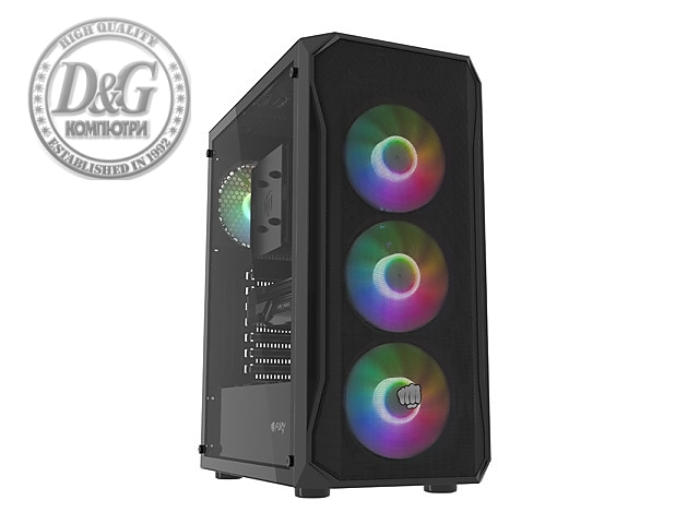 Fury PC Case Shobo SH4F RGB Midi Tower, Window, Black