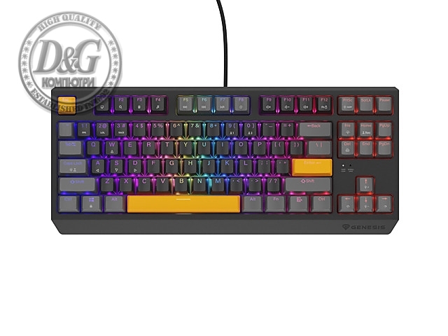 Genesis Gaming Keyboard Thor 230 TKL Anchor Gray Positive US RGB Mechanical Outemu Red