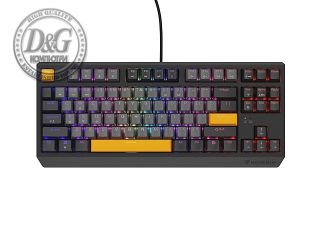 Genesis Gaming Keyboard Thor 230 TKL Anchor Gray Negative US RGB Mechanical Outemu Red