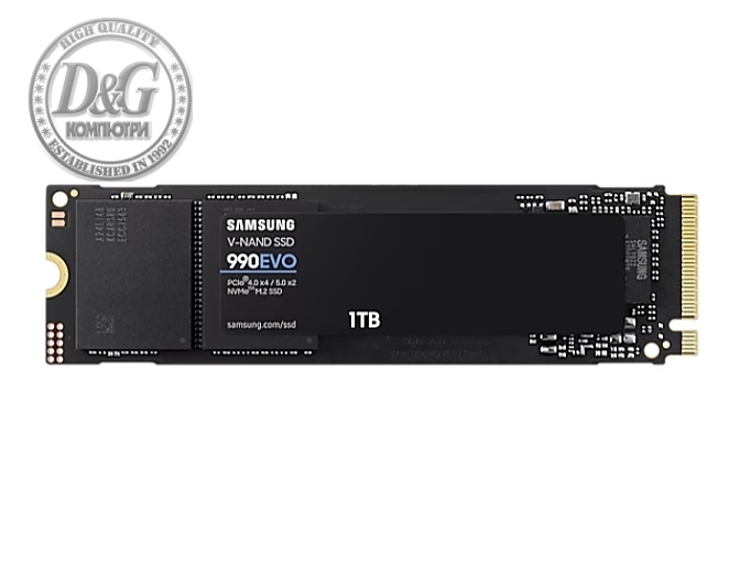 Samsung SSD 990 EVO 1TB PCIe 4.0 NVMe 2.0 M.2 V-NAND TLC, 256-bit Encryption, Read 5000 MB/s Write 4200 MB/s