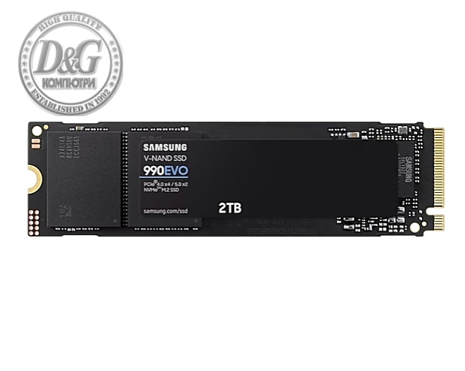 Samsung SSD 990 EVO 2TB PCIe 4.0 NVMe 2.0 M.2 V-NAND TLC, 256-bit Encryption, Read 5000 MB/s Write 4200 MB/s