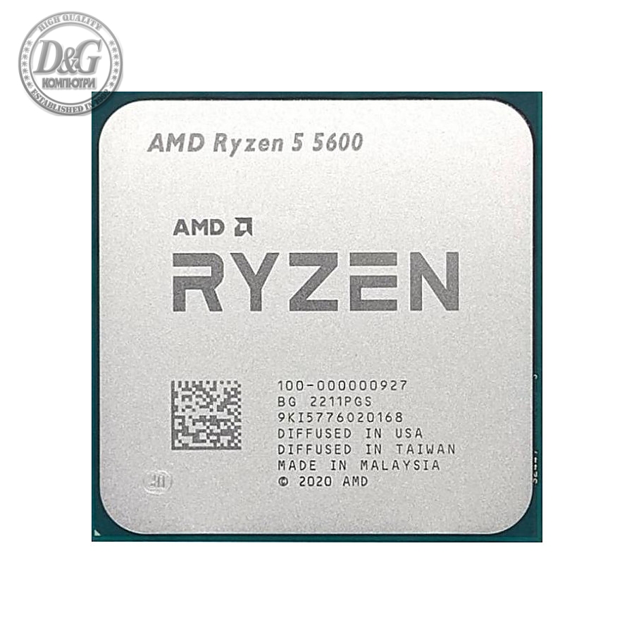 Процесор AMD Ryzen 5 5600, AM4 Socket, 6 Cores, 12 Threads, 3.5GHz(Up to 4.4GHz), 35MB Cache, 65W, Tray