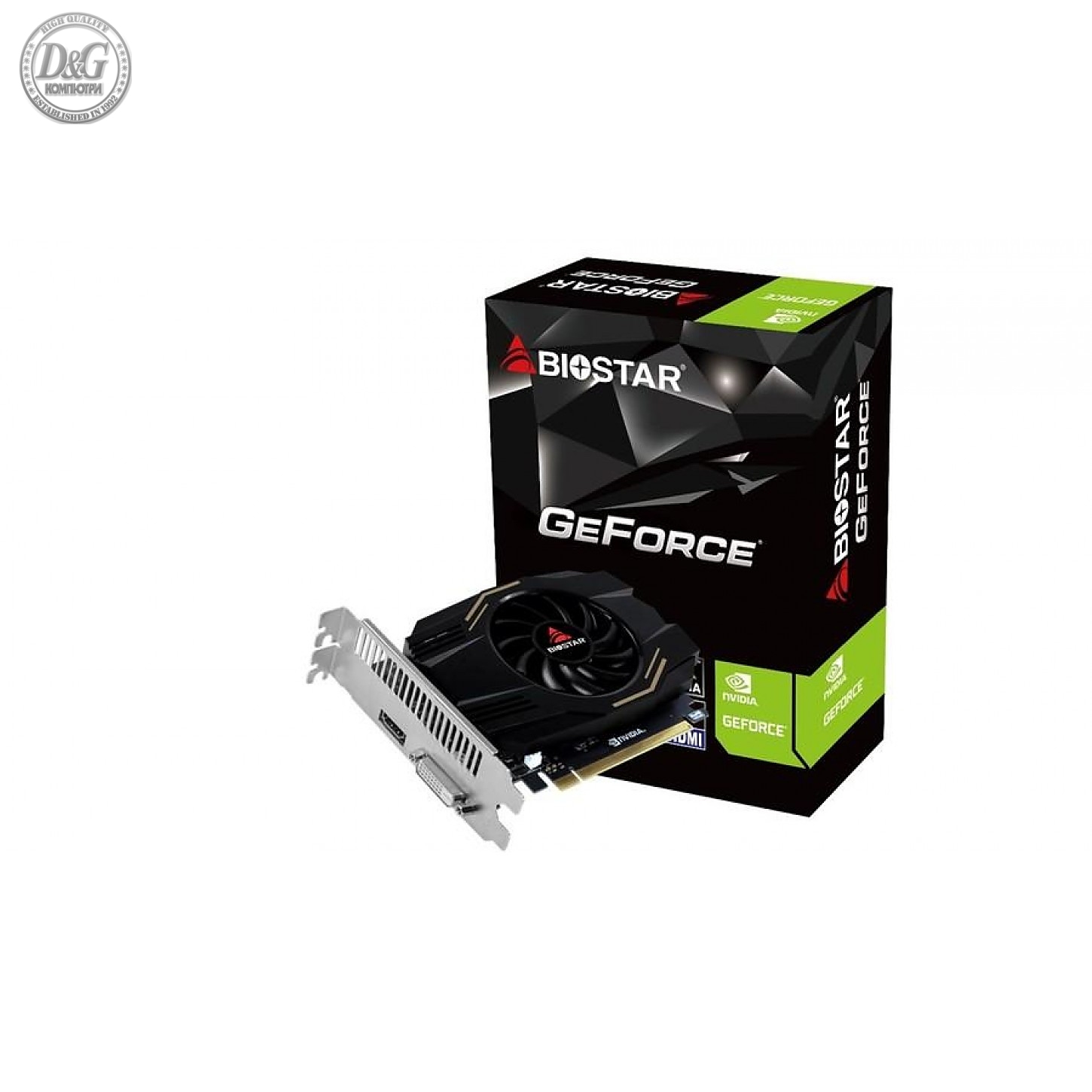 Видео карта BIOSTAR GeForce GT1030, 2GB, DDR4, 64bit, DVI-I, HDMI