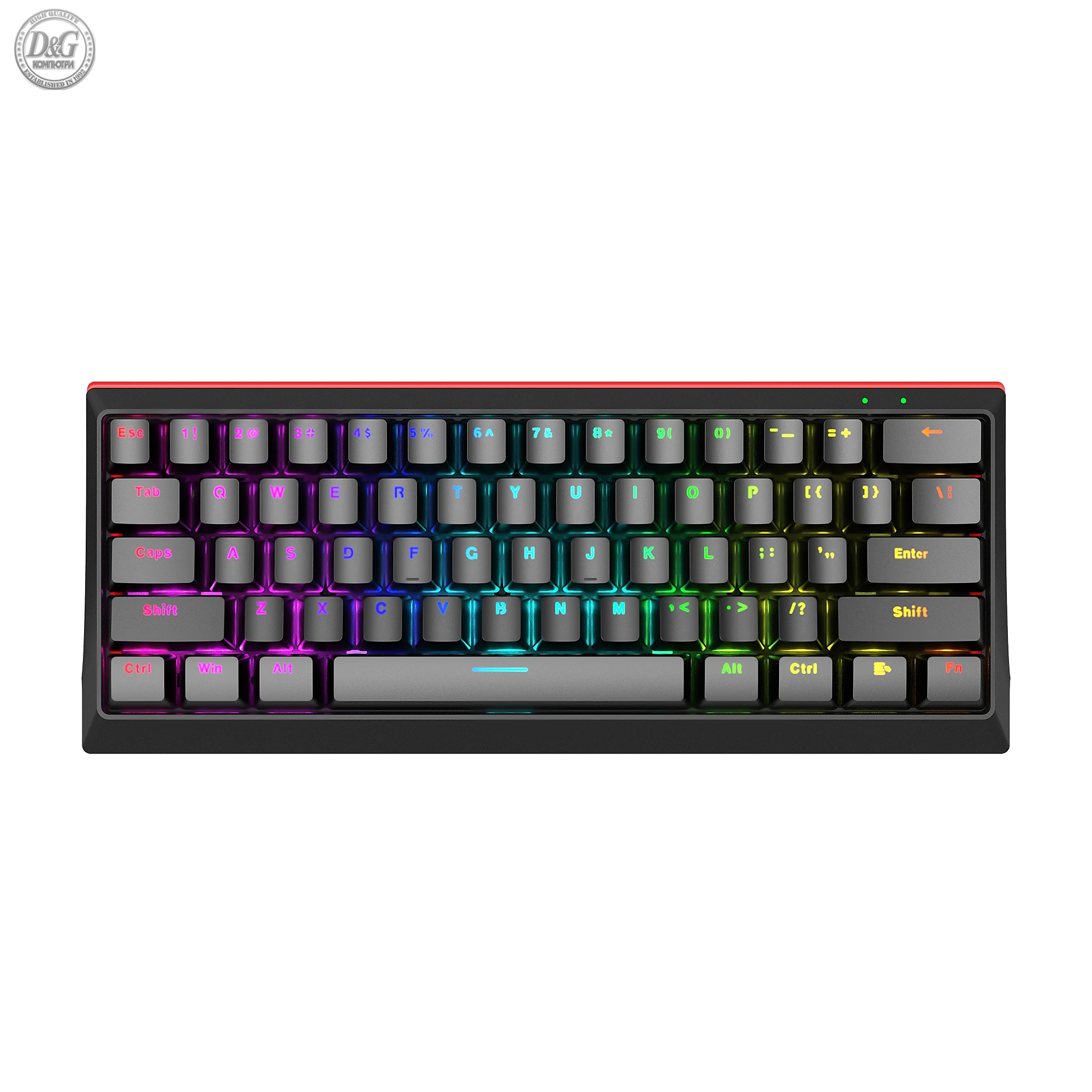 Marvo геймърска клавиатура Gaming Mechanical keyboard 61 keys TKL - KG962G - RED switches, RGB