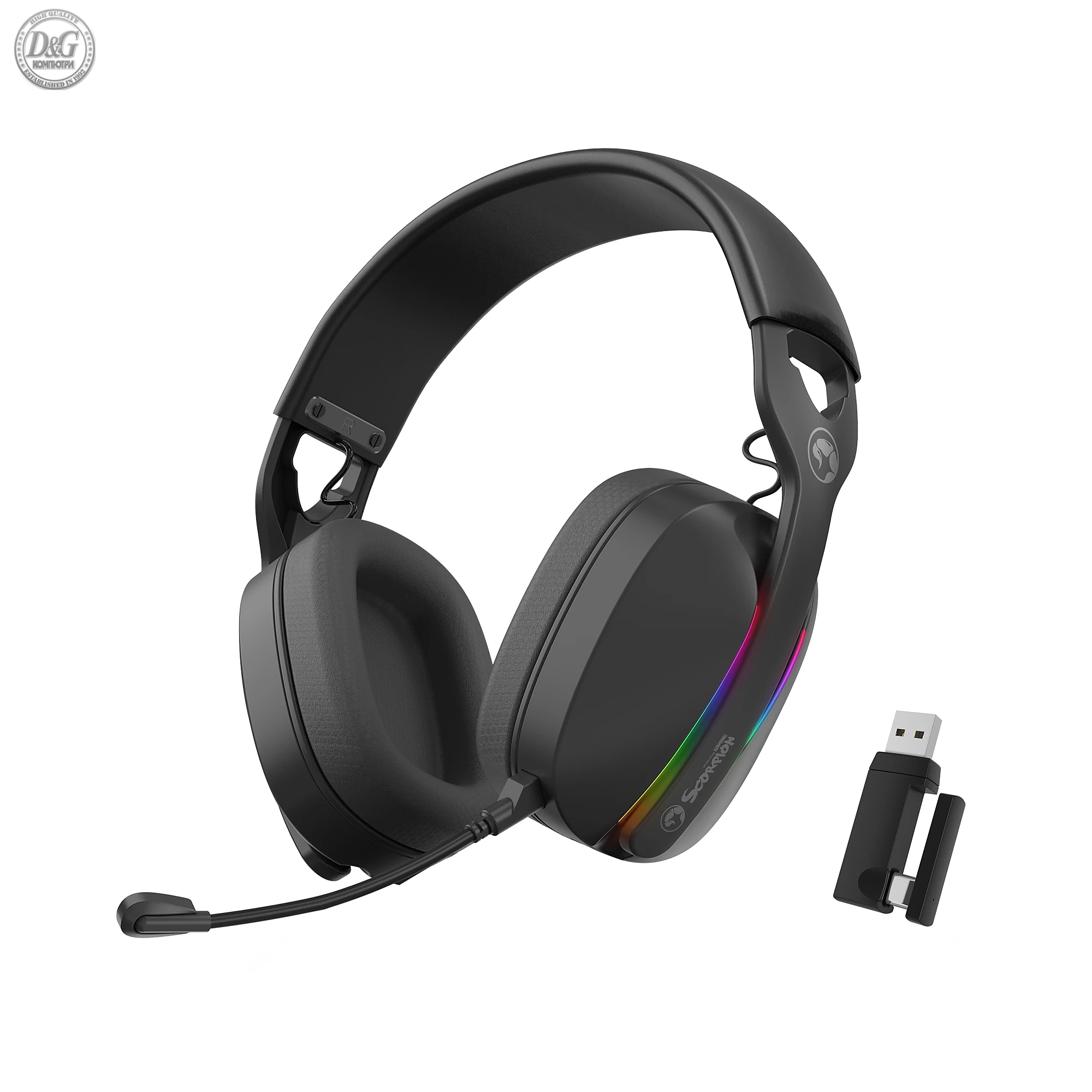 Marvo безжични геймърски слушалки Gaming Headphones Pulz 70W - Bluetooth, 2.4G - MARVO-HG9086W