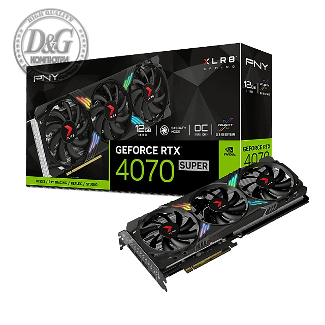 Видео карта PNY GeForce RTX 4070 SUPER 12GB XLR8 GAMING VERTO EPIC-X OC GDDR6X