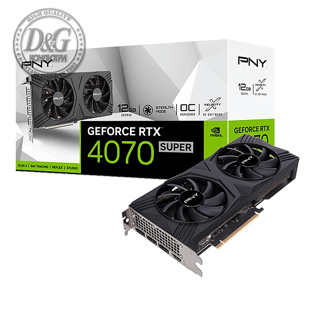 Видео карта PNY GeForce RTX 4070 SUPER VERTO OC 12GB GDDR6X