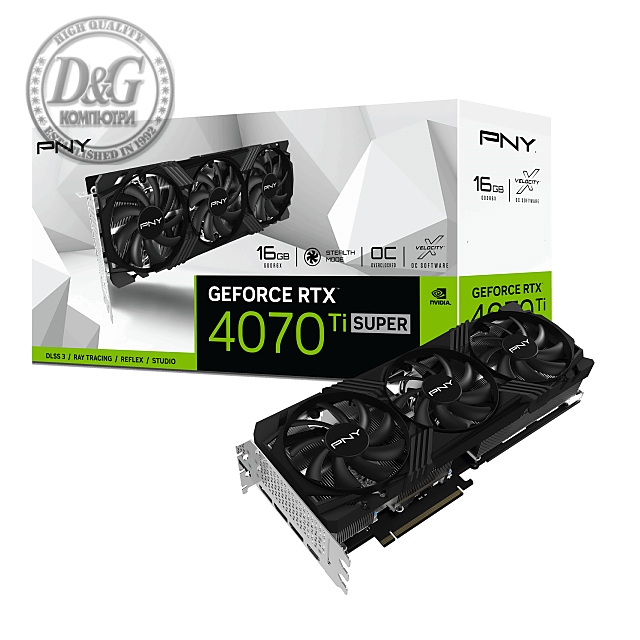 Видео карта PNY GeForce RTX 4070 TI SUPER VERTO 16GB OC GDDR6X