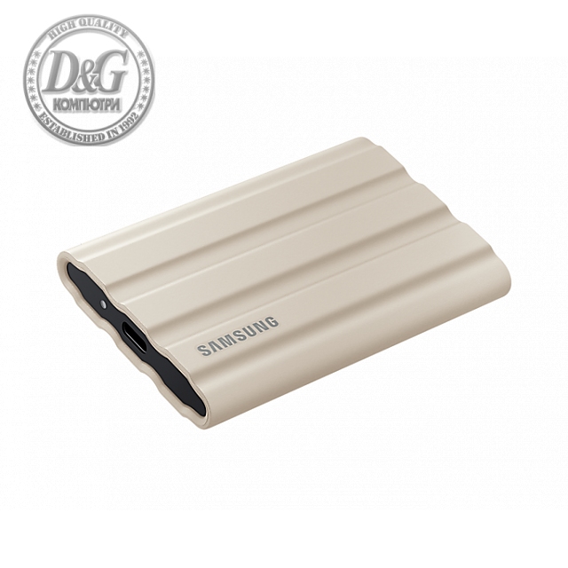 Външен SSD Samsung T7 Shield, 1TB USB-C, Бежов