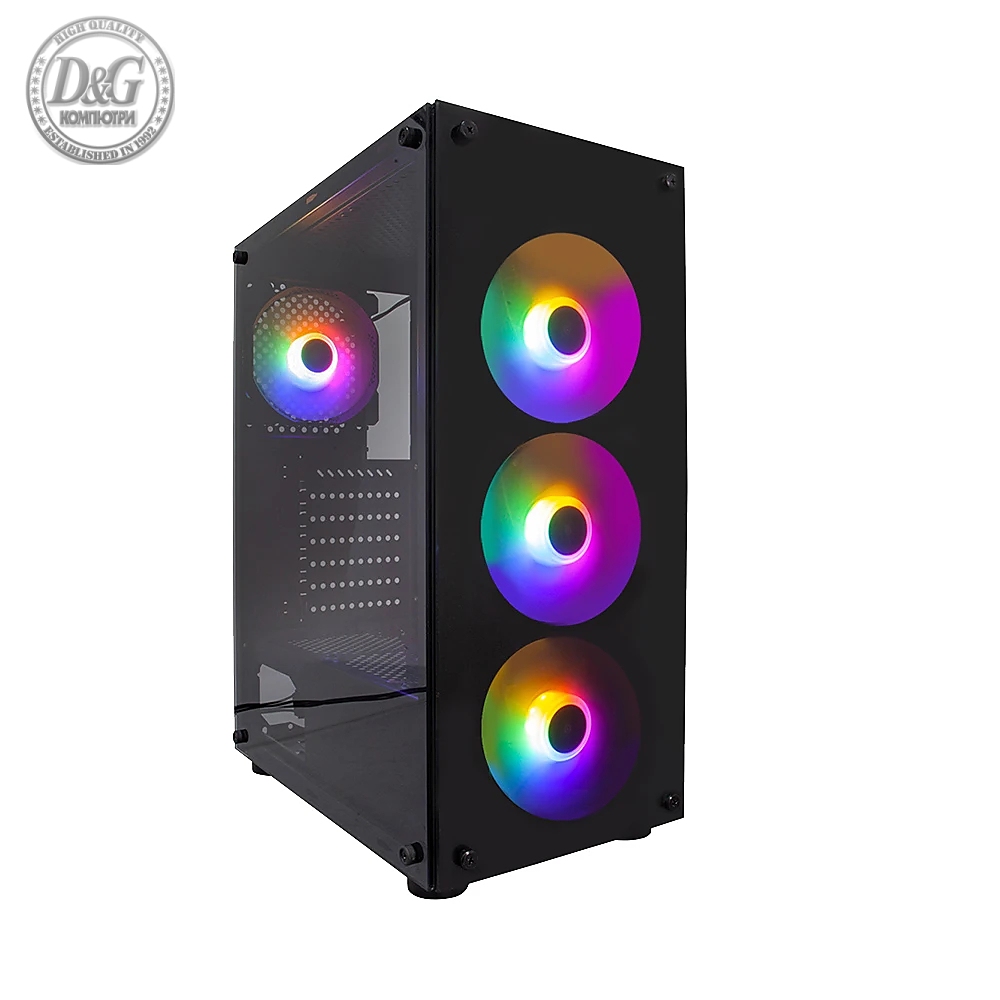 1stPlayer Кутия Case ATX - Fire Dancing V3-B RGB - 4 fans included