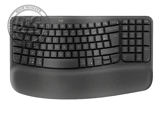 Logitech Wave Keys wireless ergonomic keyboard - GRAPHITE - US INT`L - 2.4GHZ/BT - N/A - INTNL-973 - UNIVERSAL