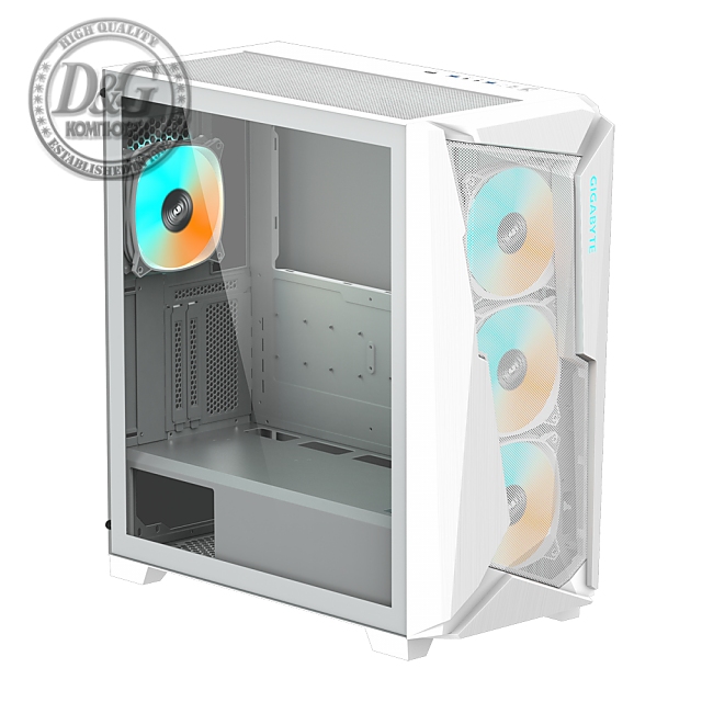 Кутия Gigabyte C301 WHITE V2, Tempered Glass, Mid-Tower, RGB Fusion