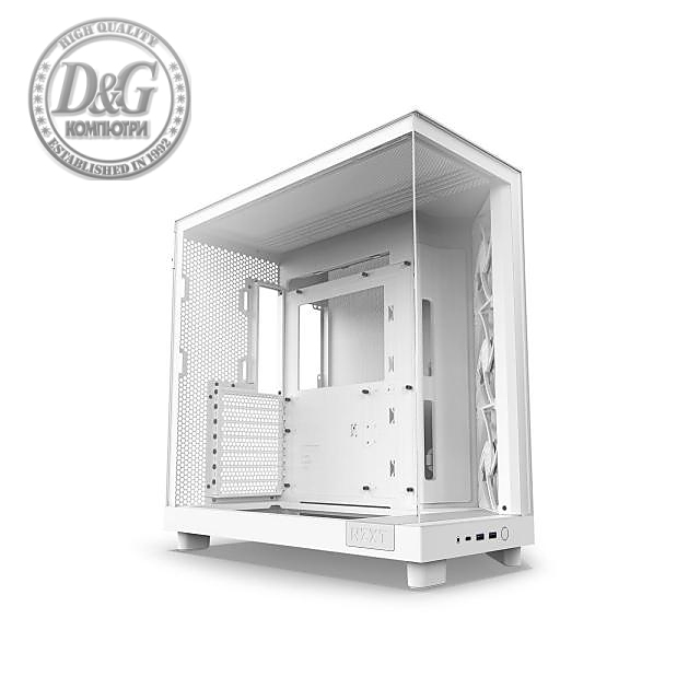 Кутия NZXT H6 Flow Matte White - Middle Tower