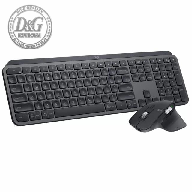 Kомплект клавиатура с мишка Logitech MX Keys S Combo, Подложка за китка, Черен