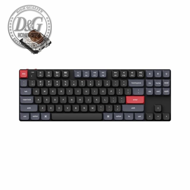 Геймърска Механична клавиатура Keychron K1 Pro QMK/VIA TKL Gateron Low Profile Brown Switch, RGB Backlight, ABS