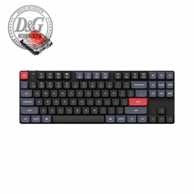 Геймърска Механична клавиатура Keychron K1 Pro QMK/VIA TKL Gateron Low Profile Red Switch, RGB Backlight, ABS