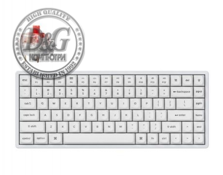 Геймърска механична клавиатура Keychron K2 Pro White QMK/VIA Hot-Swappable K Pro Red Switch, RGB Backlight Aluminium Frame