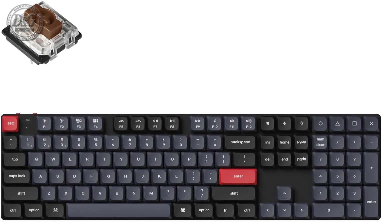 Геймърска механична клавиатура Keychron K5 Pro QMK/VIA Full-Size Low-Profile Gateron(Hot Swappable) Brown Switches RGB Backlight