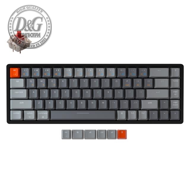 Геймърска Механична клавиатура Keychron K6 Aluminum 65% Gateron Red Switch RGB LED Gateron Red Switch ABS